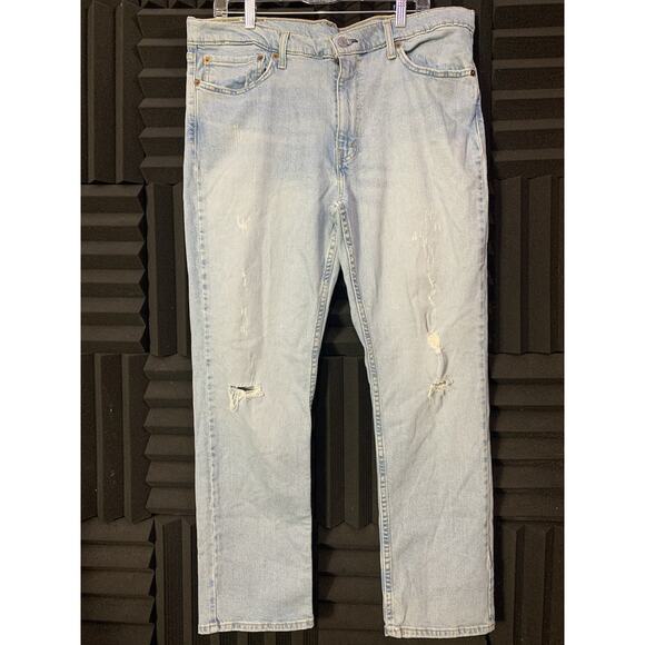 Men’s Levis 511 Jeans 38Wx30L Light Blue Distressed Denim - Picture 2 of 8